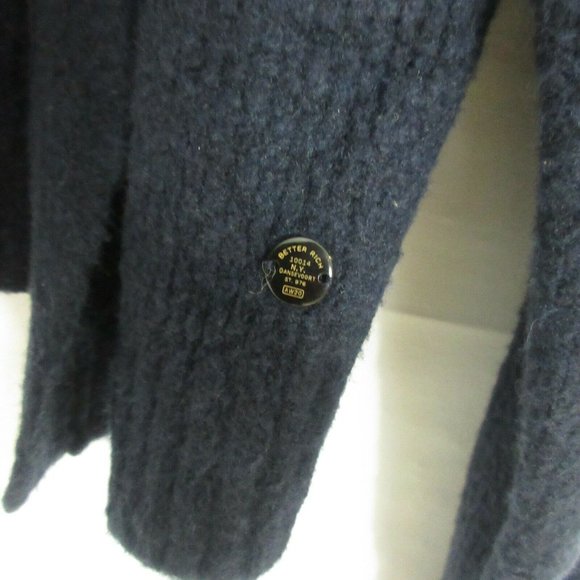 BETTER RICH NY Jane cardigan Sweater women's open-front SMALL deep Navy - Picture 5 of 10